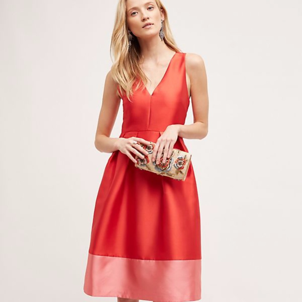 Anthropologie / Maeve Roseblock Cross-Back Dress